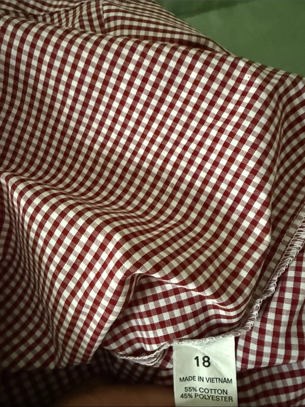 Chaps Burgundy Gingham Button-Up Dress Shirt